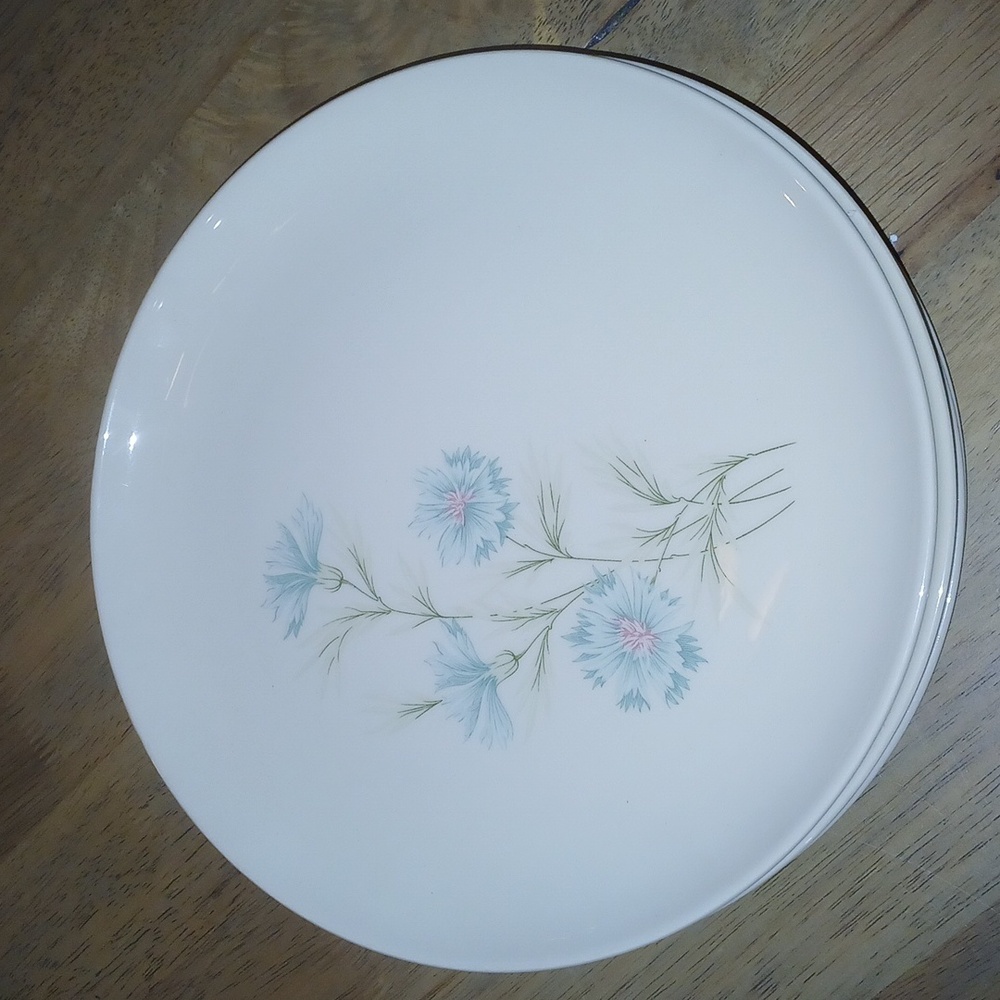 7pc Taylor Smith & Taylor "Ever Yours" Boutonniere dinner plates vintage 1960s